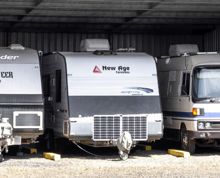 Three caravans undercover in storage