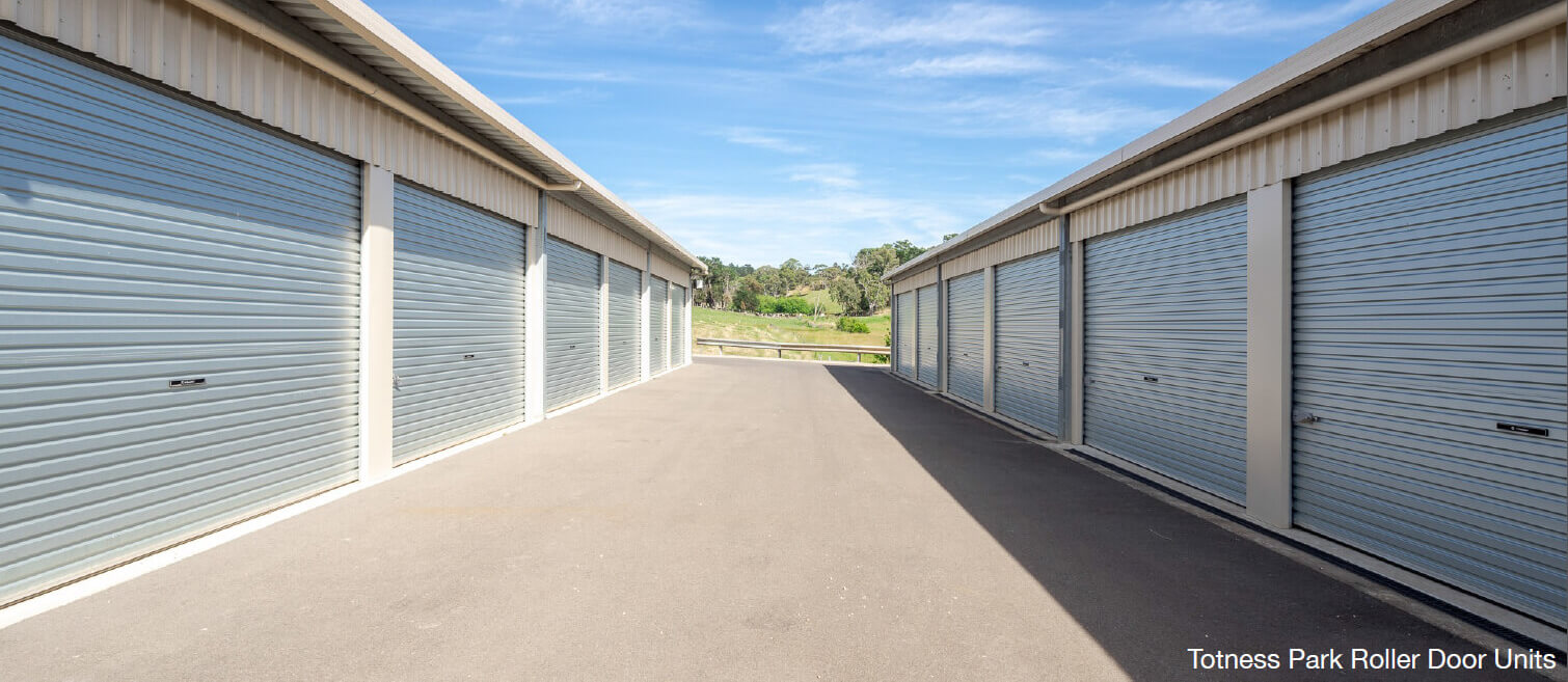 Multiple roller door storage units